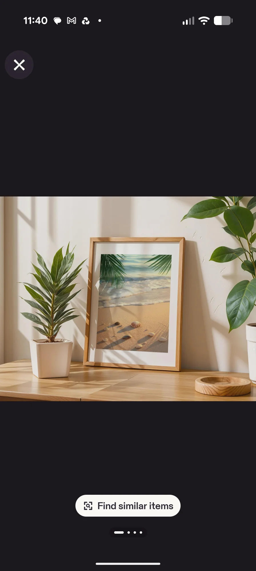 Framed Poster A4 Classic White Frame - Beach wave poster with soft gradient blues capturing the essence of seaside tranquility