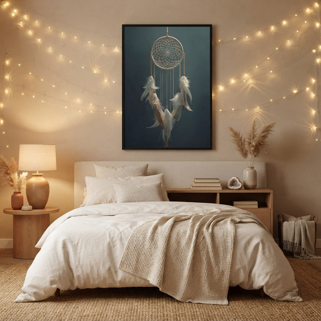 Dreamcatcher Framed Print: Boho Wall Art A4 A3 A2