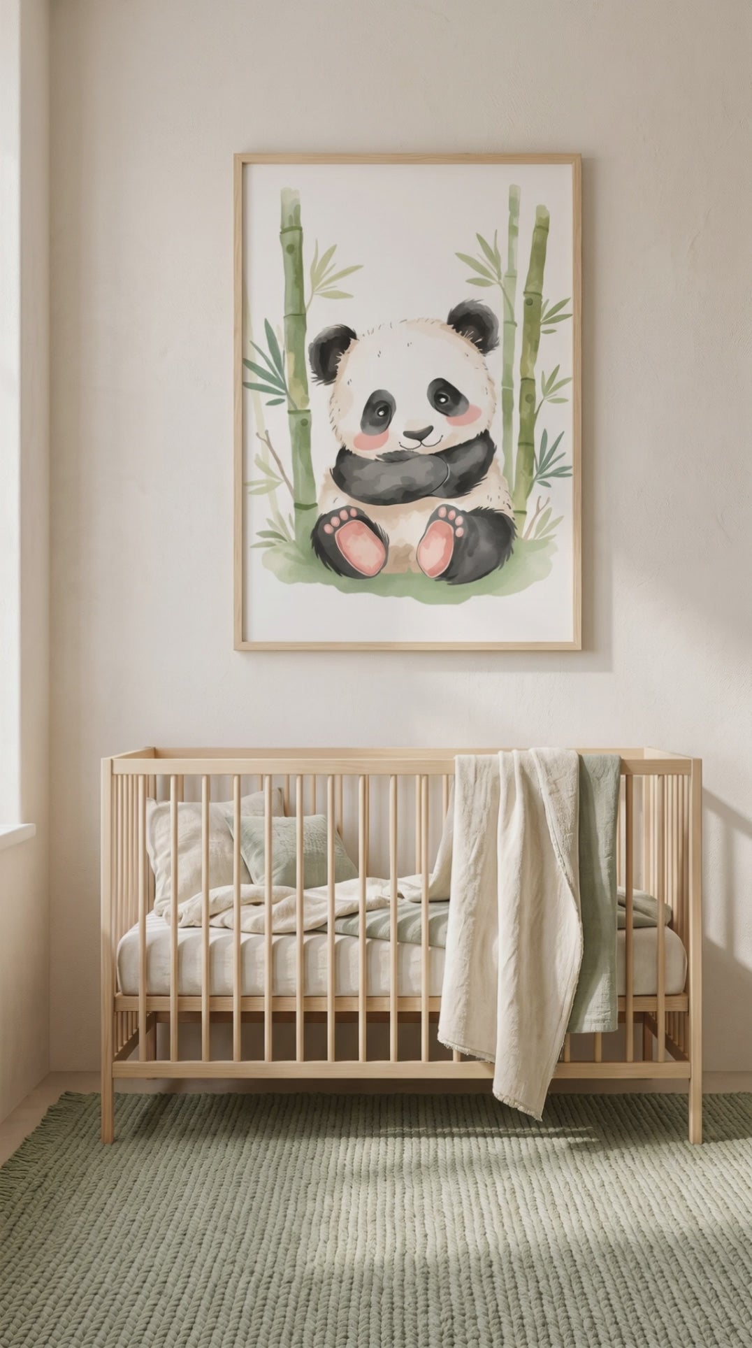 Cute Panda Nursery Wall Art: Framed Print A4 A3 A2