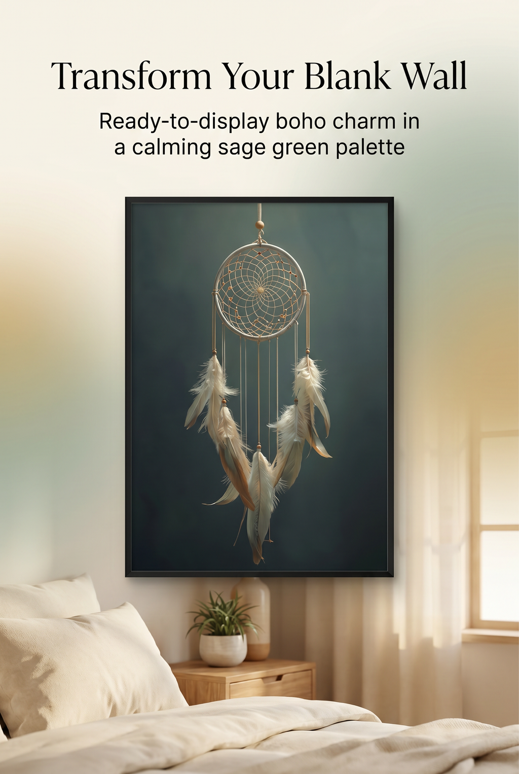 Dreamcatcher Framed Print: Boho Wall Art A4 A3 A2