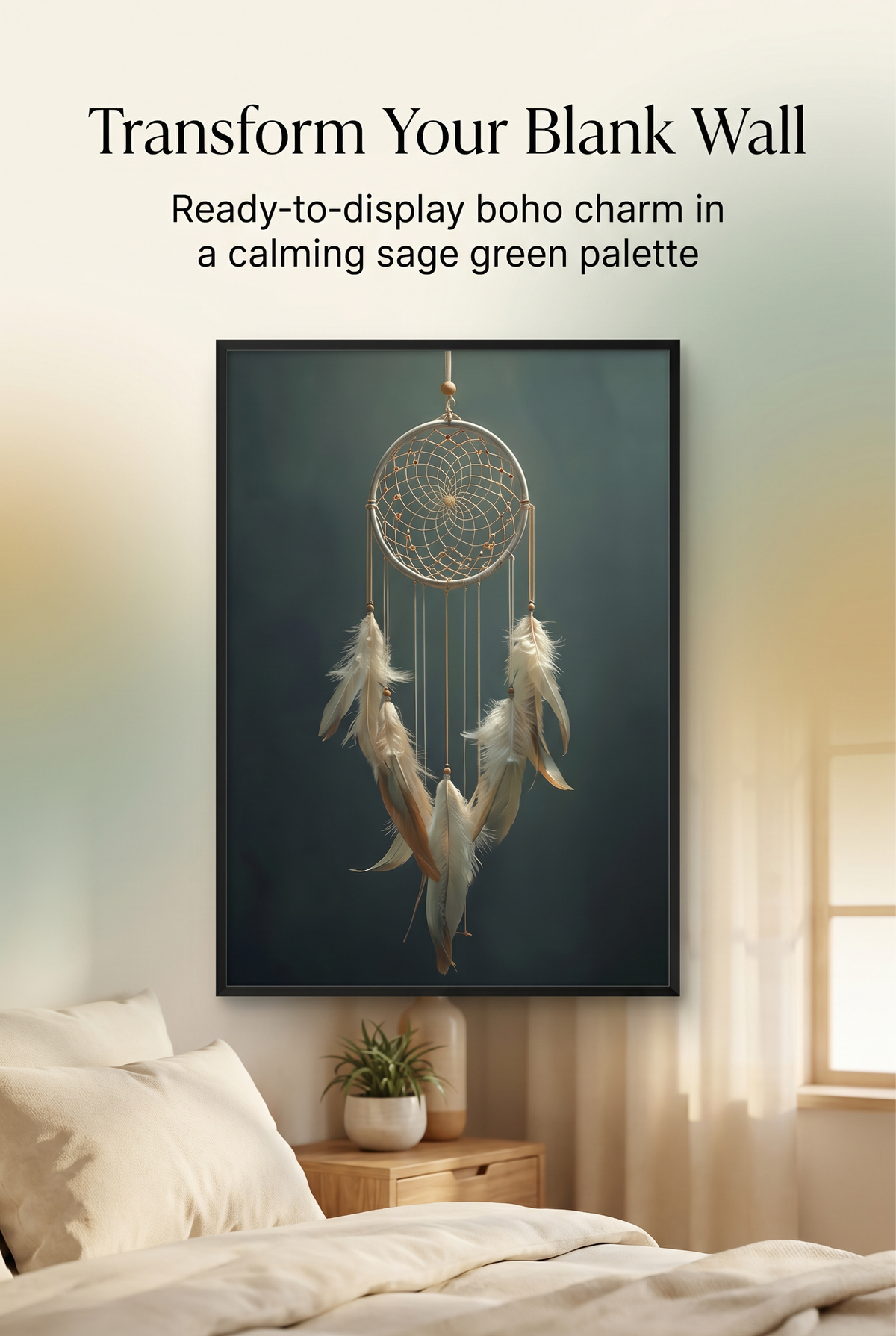 Dreamcatcher Framed Print: Boho Wall Art A4 A3 A2