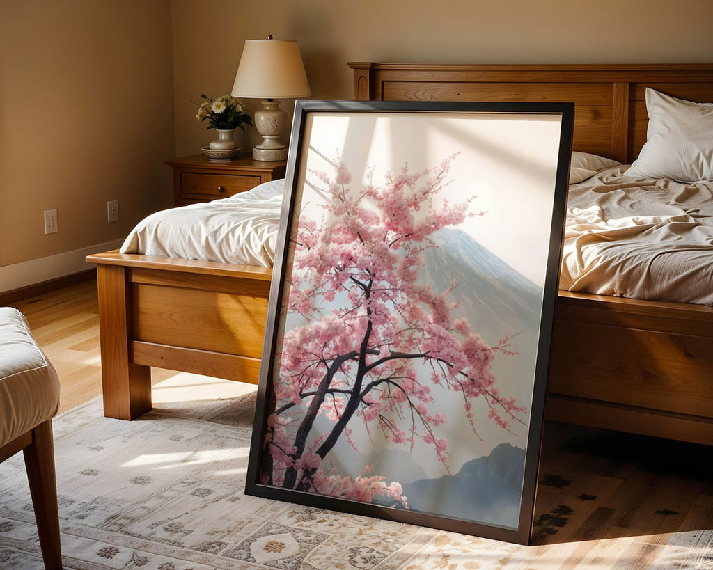 Sakura Mountain Framed Poster: Cherry Blossom Wall Art A4 A3 A2