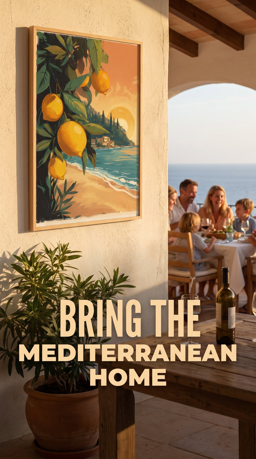 Italian Coast Framed Poster: Lemon Tree Beach Print A4-A2