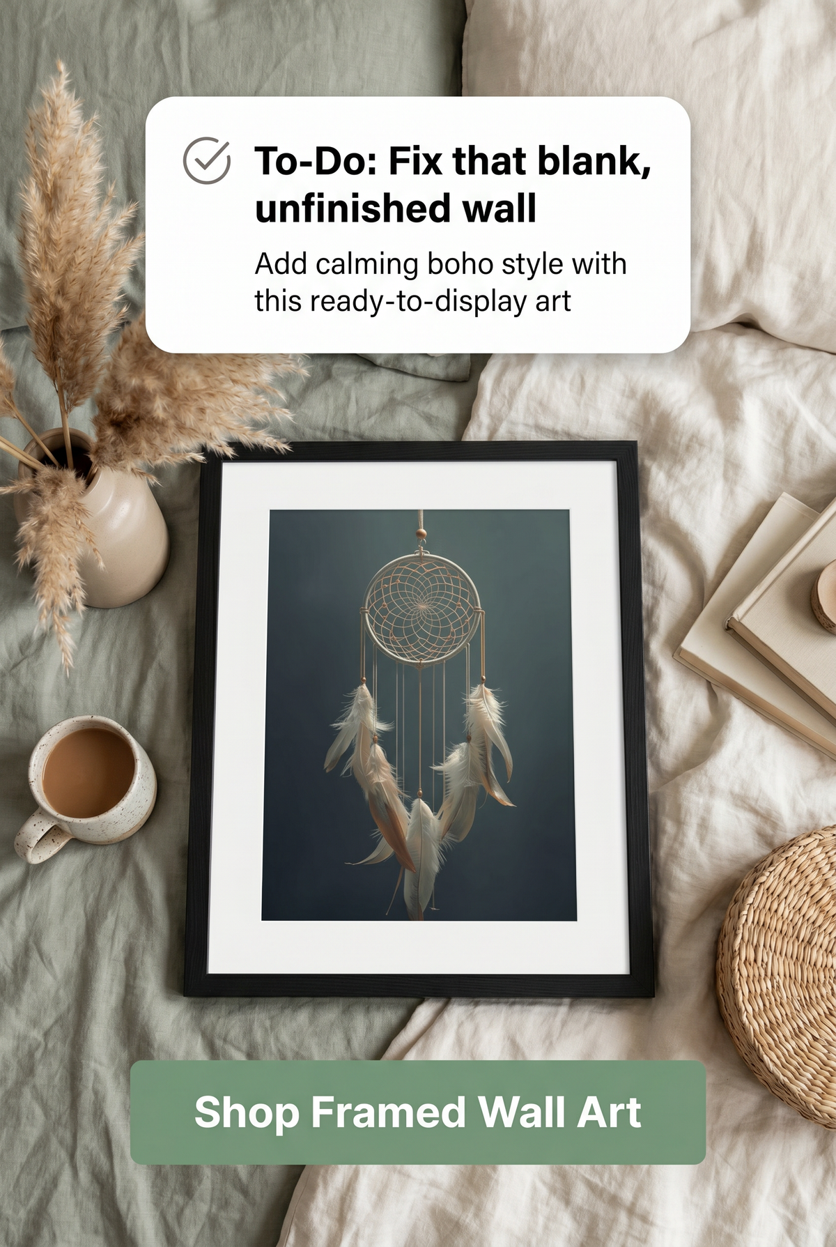 Dreamcatcher Framed Print: Boho Wall Art A4 A3 A2