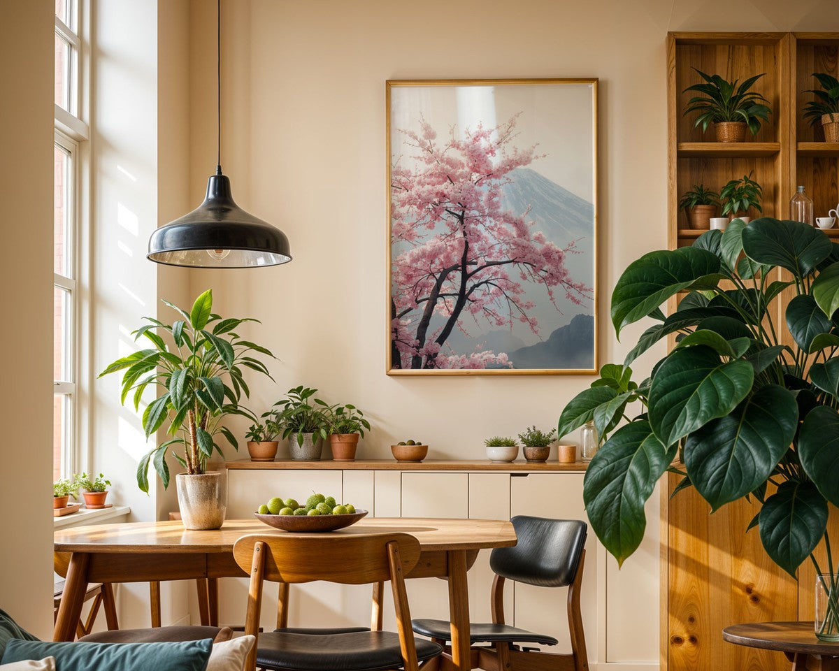Sakura Mountain Framed Poster: Cherry Blossom Wall Art A4 A3 A2