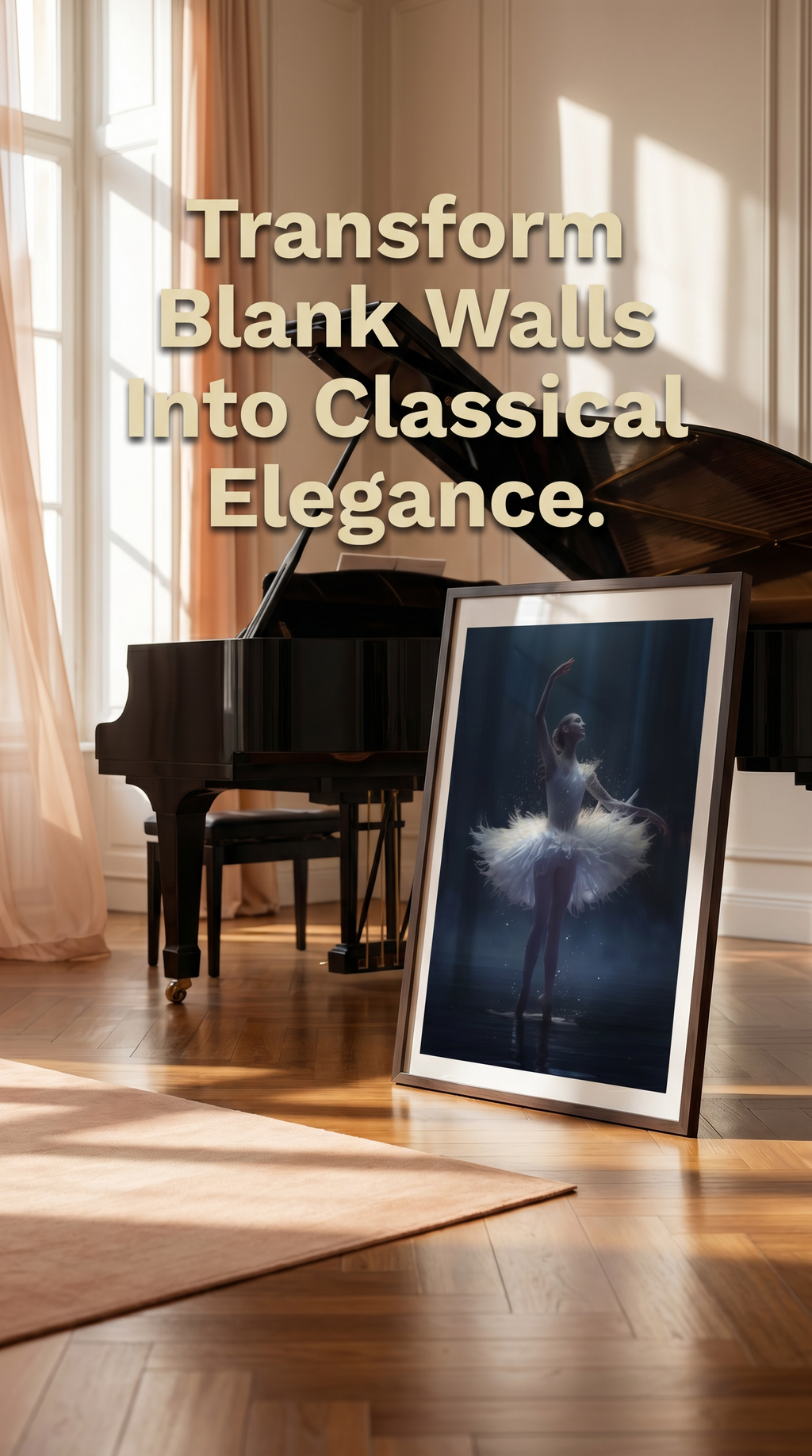 Ballerina Framed Print: Swan Lake Glowing Art A4-A2