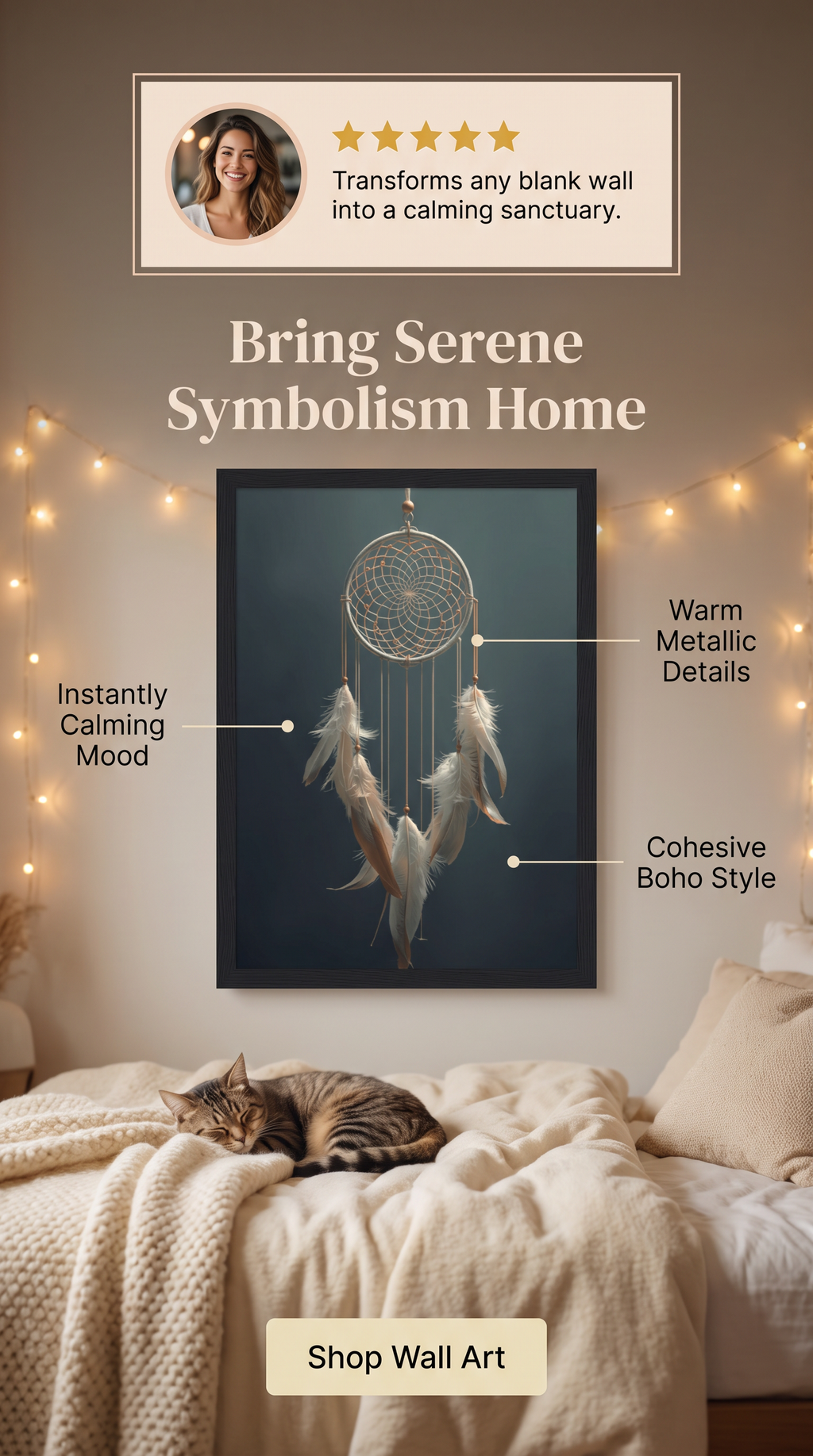 Dreamcatcher Framed Print: Boho Wall Art A4 A3 A2