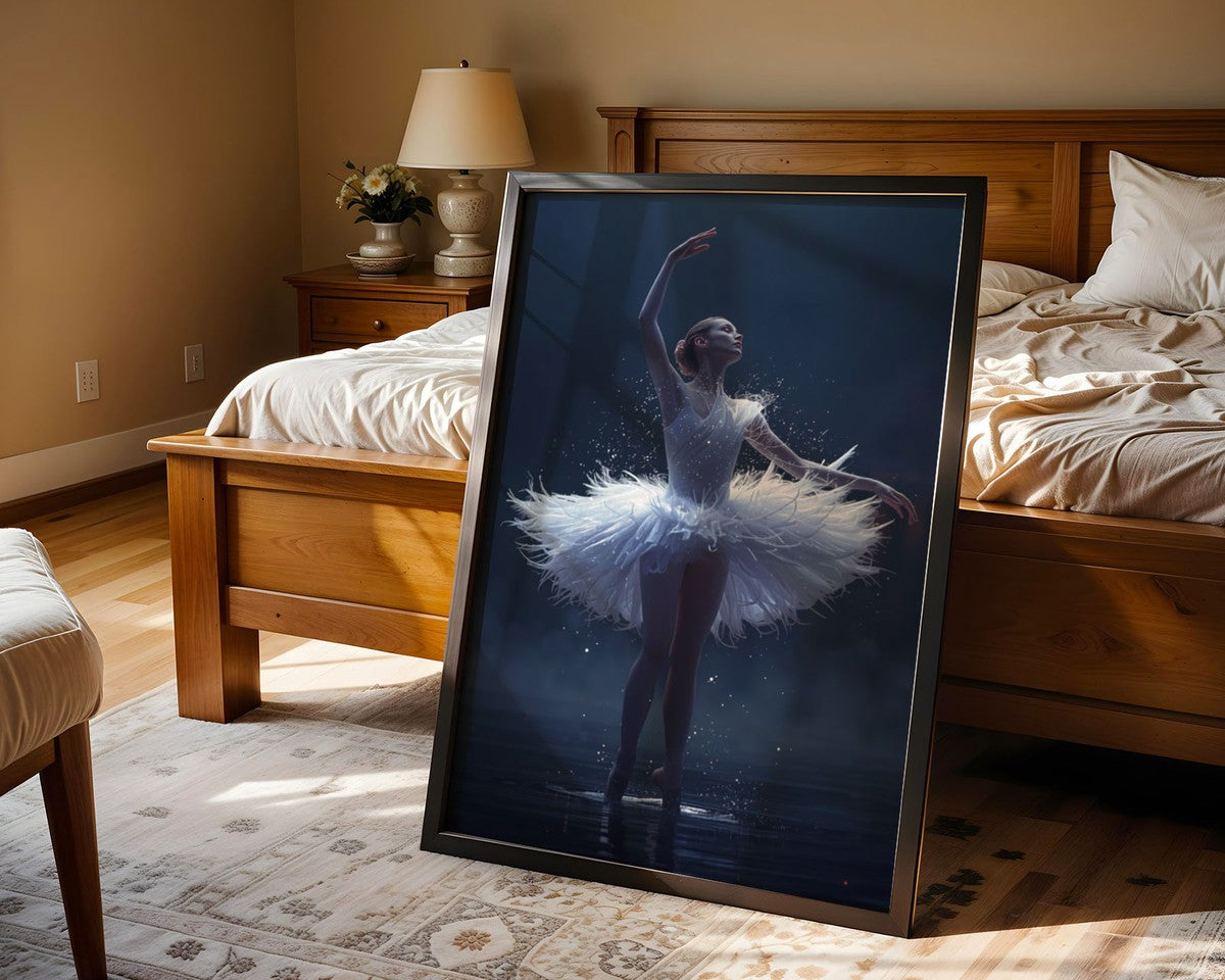 Ballerina Framed Print: Swan Lake Glowing Art